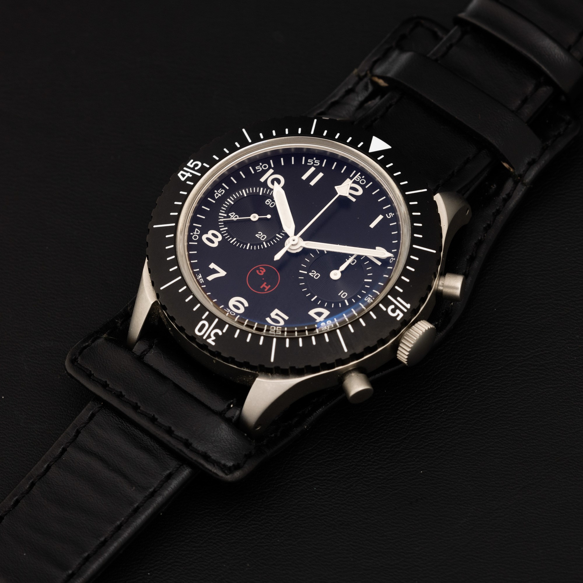 Orologio Replica "bund" in Titanio Movimento Meccanico, Cronografo Due Contatori, 43 MM