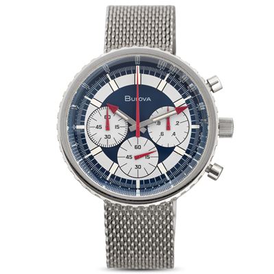 Chronograph Oversize Tre Contatori con Bracciale in Acciaio Maglia Mesh Integrato con Scatola, 46...