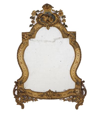Specchiera da Tavolo in Legno Dorato. XVIII Secolo