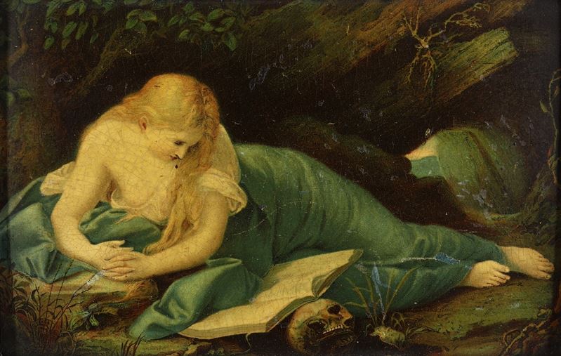 Pompeo Girolamo Batoni : Maddalena penitente  - olio su rame - Asta Dipinti Antichi - Cambi Casa d'Aste