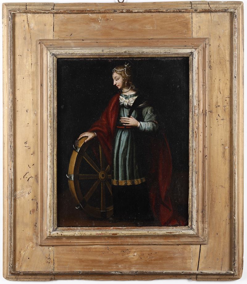 Scuola del XVII secolo Santa Caterina d’Alessandria  - olio su tela - Auction Old Masters - Cambi Casa d'Aste