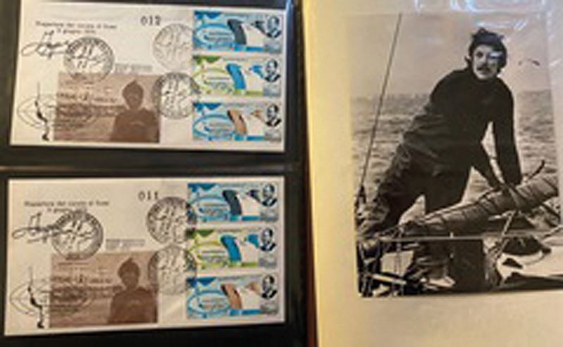 1973, Repubblica Italiana, sette buste, ognuna firmata da Ambrogio Fogar, viaggiate intorno al mondo a bordo del “Surprise”.  - Auction Postal History and Philately - Cambi Casa d'Aste
