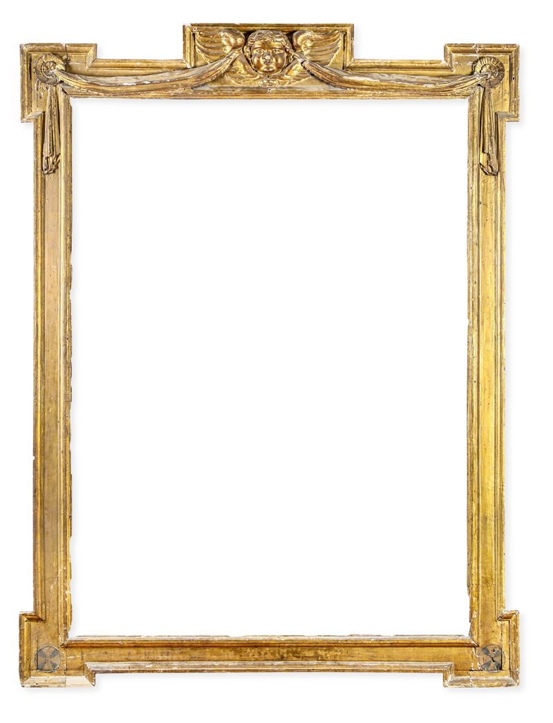 Grande cornice in legno intagliato e dorato. Italia centrale XVI secolo  - Auction Antique Frames - Cambi Casa d'Aste