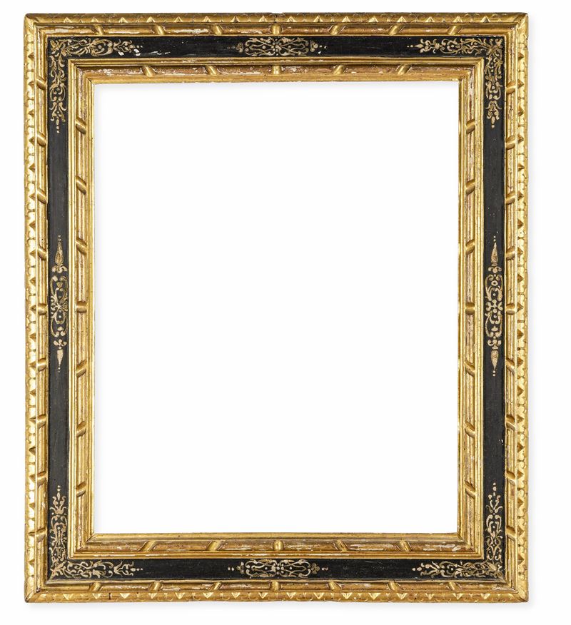 Cornice a cassetta in legno ebanizzato e dorato. Toscana XVII secolo  - Auction Antique Frames - Cambi Casa d'Aste
