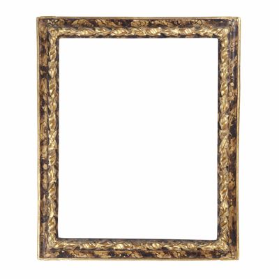 Cornice in Legno Intagliato, Dorato e Laccato a Finto Marmo. Emilia Fine XVII Secolo
