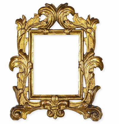 Cornice in Legno Intagliato, Traforato e Dorato. Italia XVIII Secolo