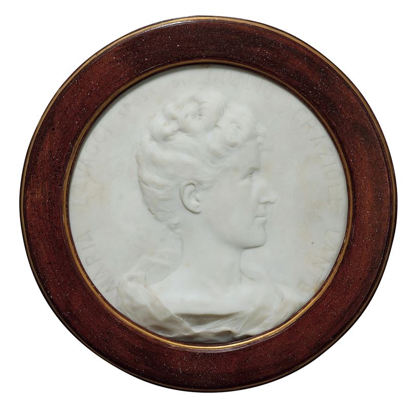 Clément d'Astanières (1841-1918) Ritratto della marchesa Maria Lavaggi, moglie del barone Giulio Grazioli Lante  - Auction 19th-20th Century Sculpture - Cambi Casa d'Aste