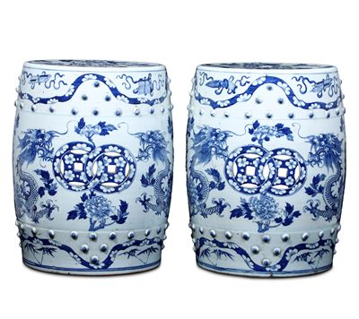 Coppia di Sgabelli. Cina, XX Secolo