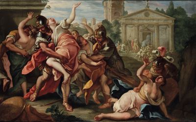 Il ratto delle Sabine, olio su tela