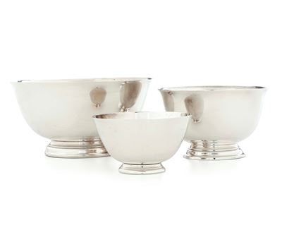 Tiffany & Co., Tre ciotole in argento 925 Art Déco (U.S.A.), prima metà XX secolo