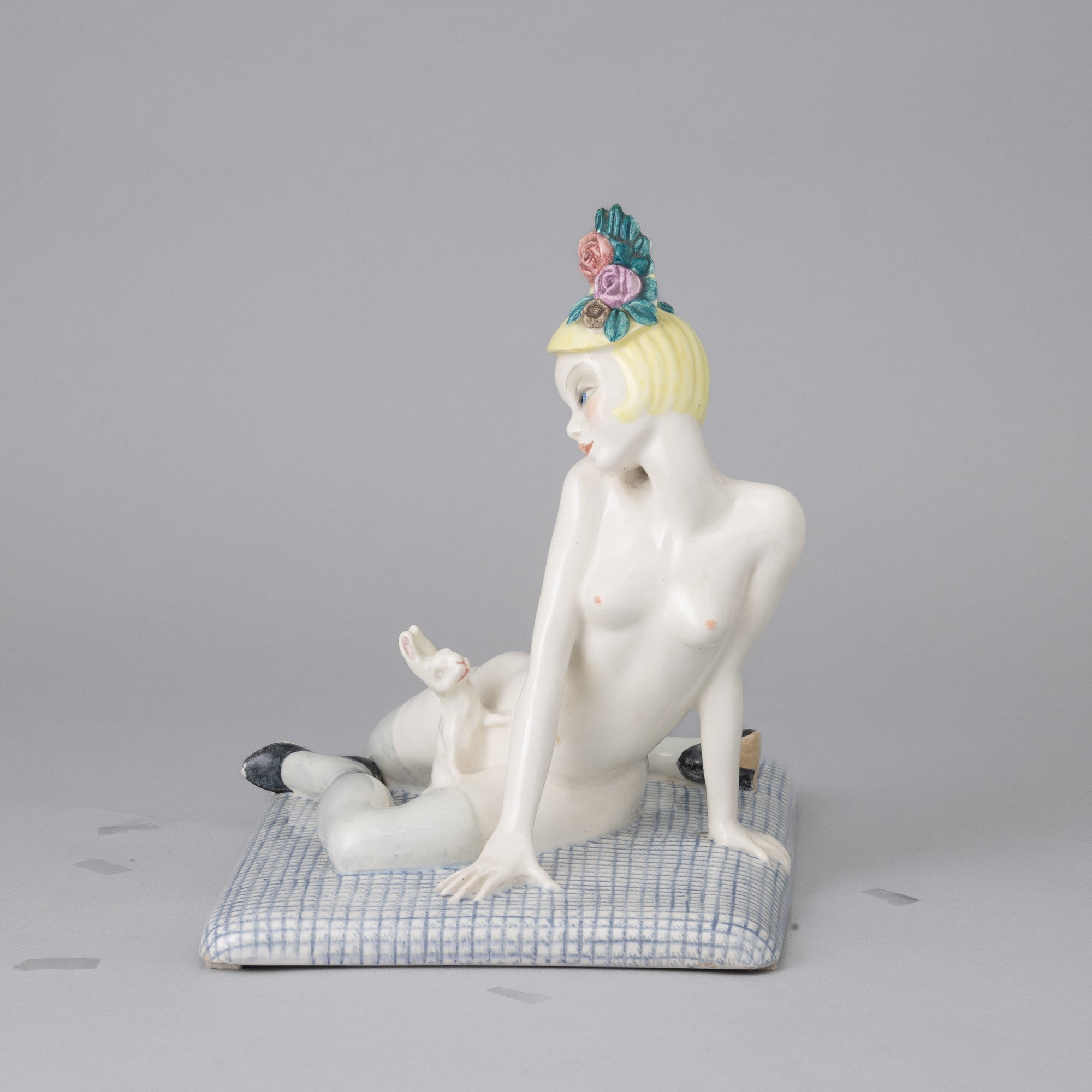 Helen König Scavini - Lenci, Torino 1929 Nuda con Coniglio