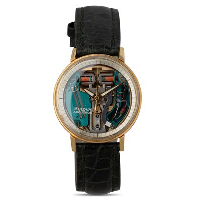 Accutron Spaceview in Oro Giallo 18k, Movimento Elettromeccanico con Scatola e Garanzia, 35,5 MM
