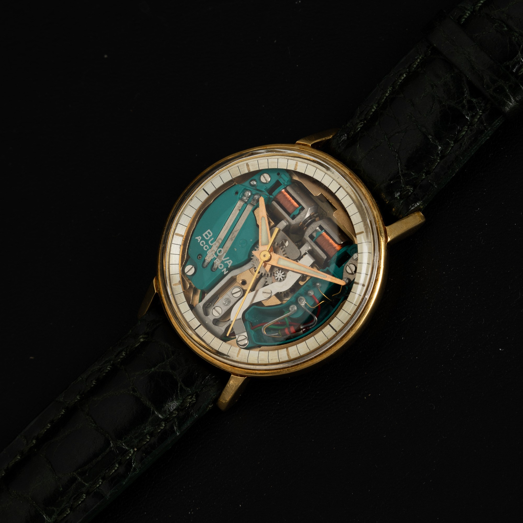 Bulova - Accutron Spaceview in Oro Giallo 18k, Movimento Elettromeccanico con Scatola e Garanzia,...
