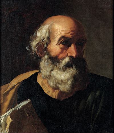 Scuola napoletana del XVII secolo, Testa di filosofo, olio su tela