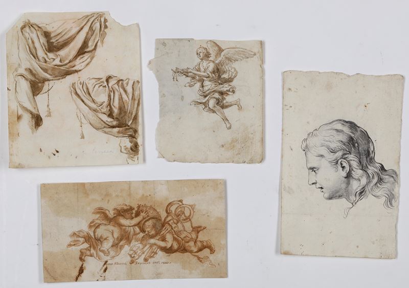 Scuola del XVIII-XIX secolo Studi  - penna, inchiostro e acquerello su carta - Asta Dipinti Antichi - Cambi Casa d'Aste