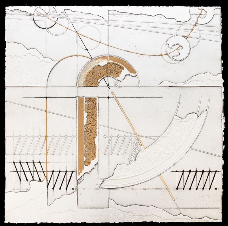 Walter Valentini : Lo spazio, il tempo  (1992)  - acquaforte con retouche - Asta Walter Valentini - Cambi Casa d'Aste