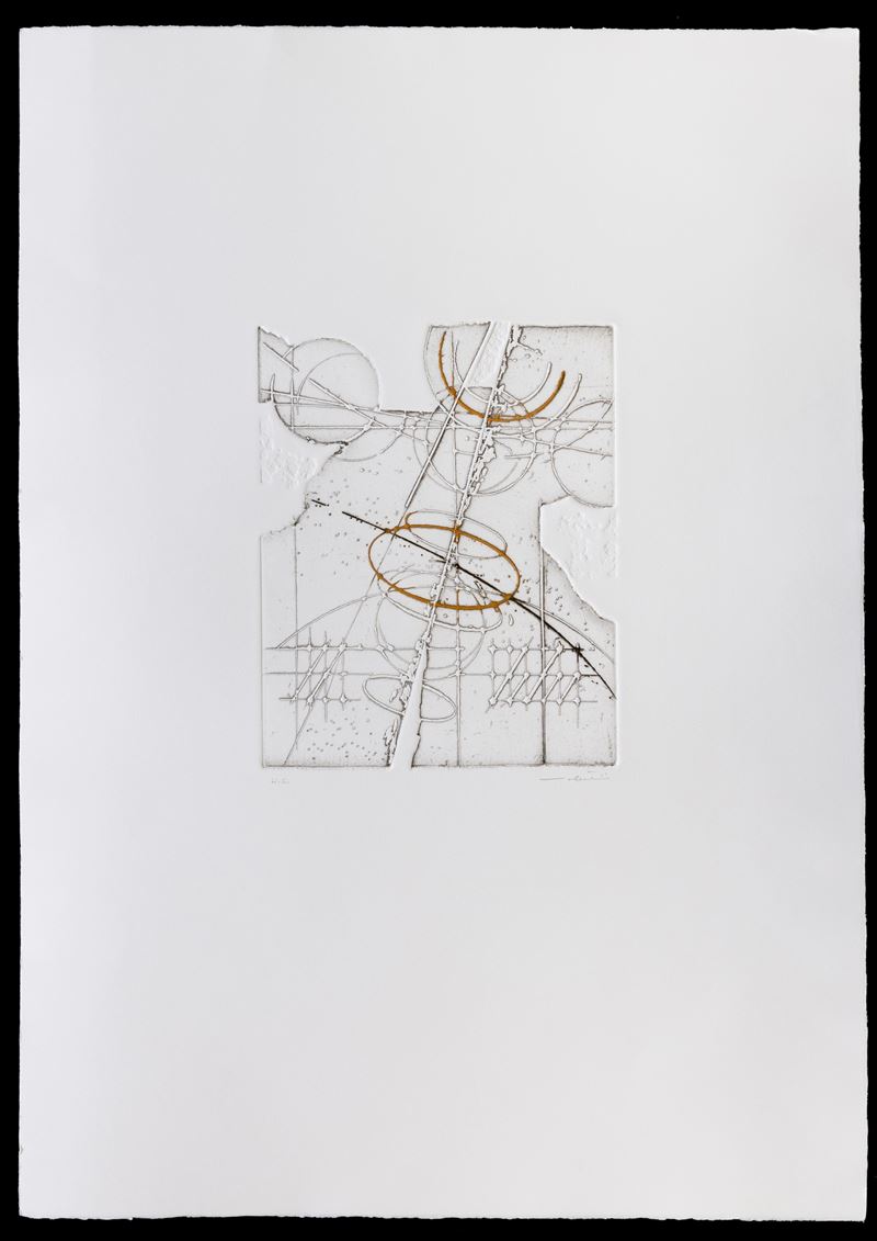 Walter Valentini : Le misure, il cielo  (1995)  - acquaforte - Auction Walter Valentini - Cambi Casa d'Aste