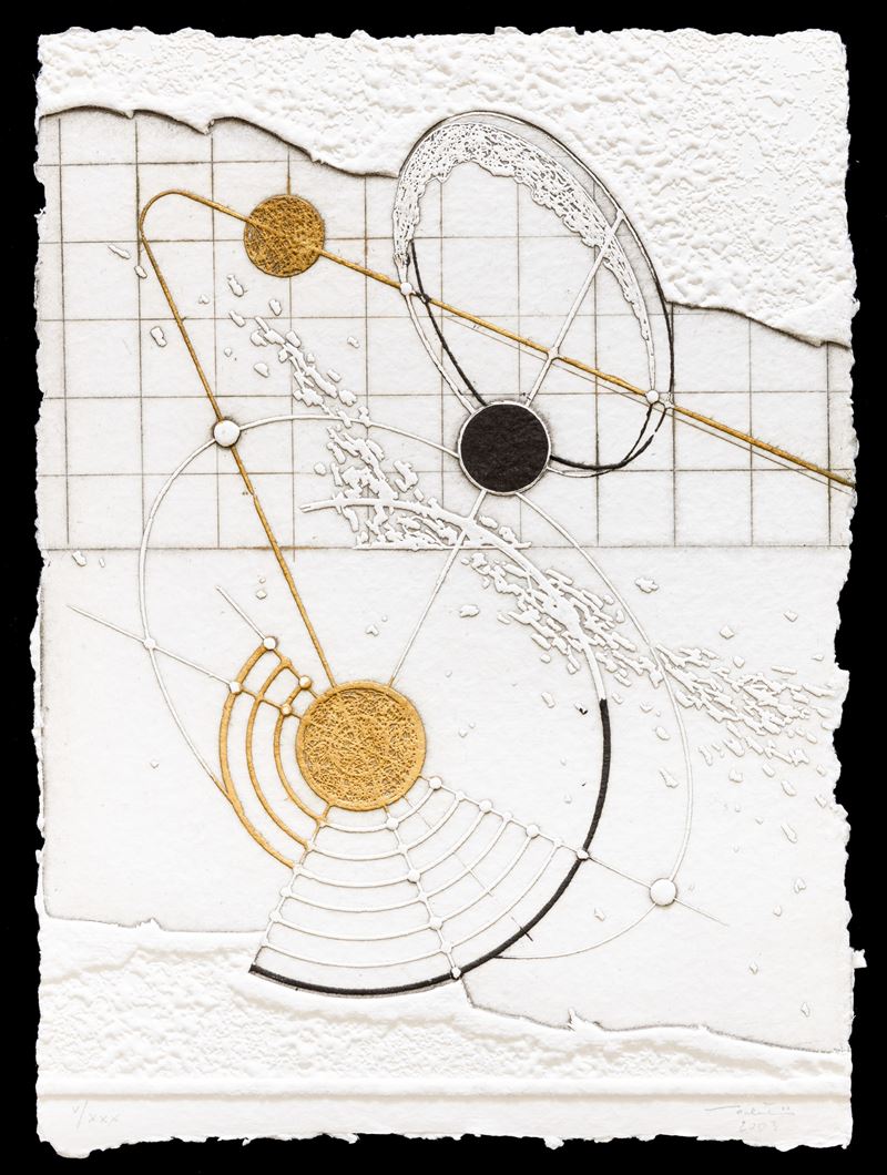 Walter Valentini : Segni del cielo 5  (2003)  - acquaforte - Asta Walter Valentini - Cambi Casa d'Aste