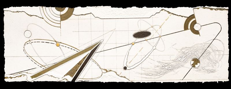 Walter Valentini : Storia celeste 2  (2004)  - acquaforte con retouche con foglia d'oro - Auction Walter Valentini - Cambi Casa d'Aste