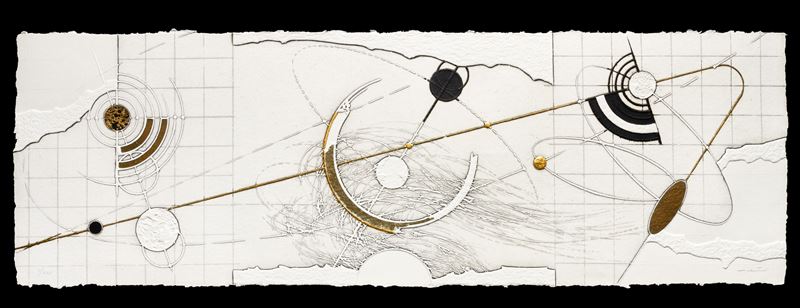 Walter Valentini : Cosmos 2  (2004)  - acquaforte con retouche con foglia d'oro - Auction Walter Valentini - Cambi Casa d'Aste