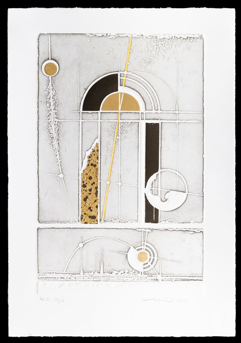 Walter Valentini : Omaggio a Venezia  (2013)  - acquaforte acquatinta con battuta a secco e retouche con foglia d'oro - Auction Walter Valentini - Cambi Casa d'Aste