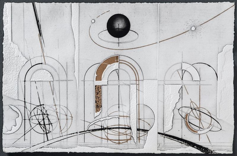 Walter Valentini : Acronia III    (1998)  - acquaforte - Asta AMC - Grafiche d'artista - Cambi Casa d'Aste