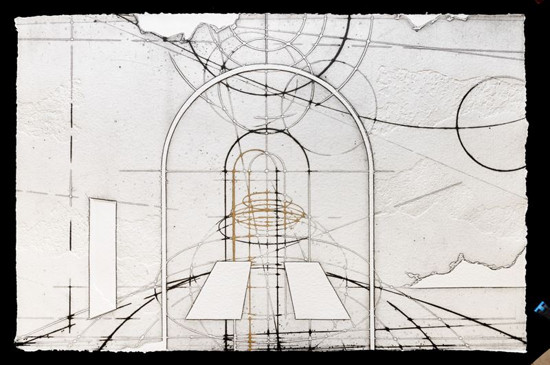 Walter Valentini : La città ideale II  (1989)  - acquaforte - Auction Walter Valentini - Cambi Casa d'Aste