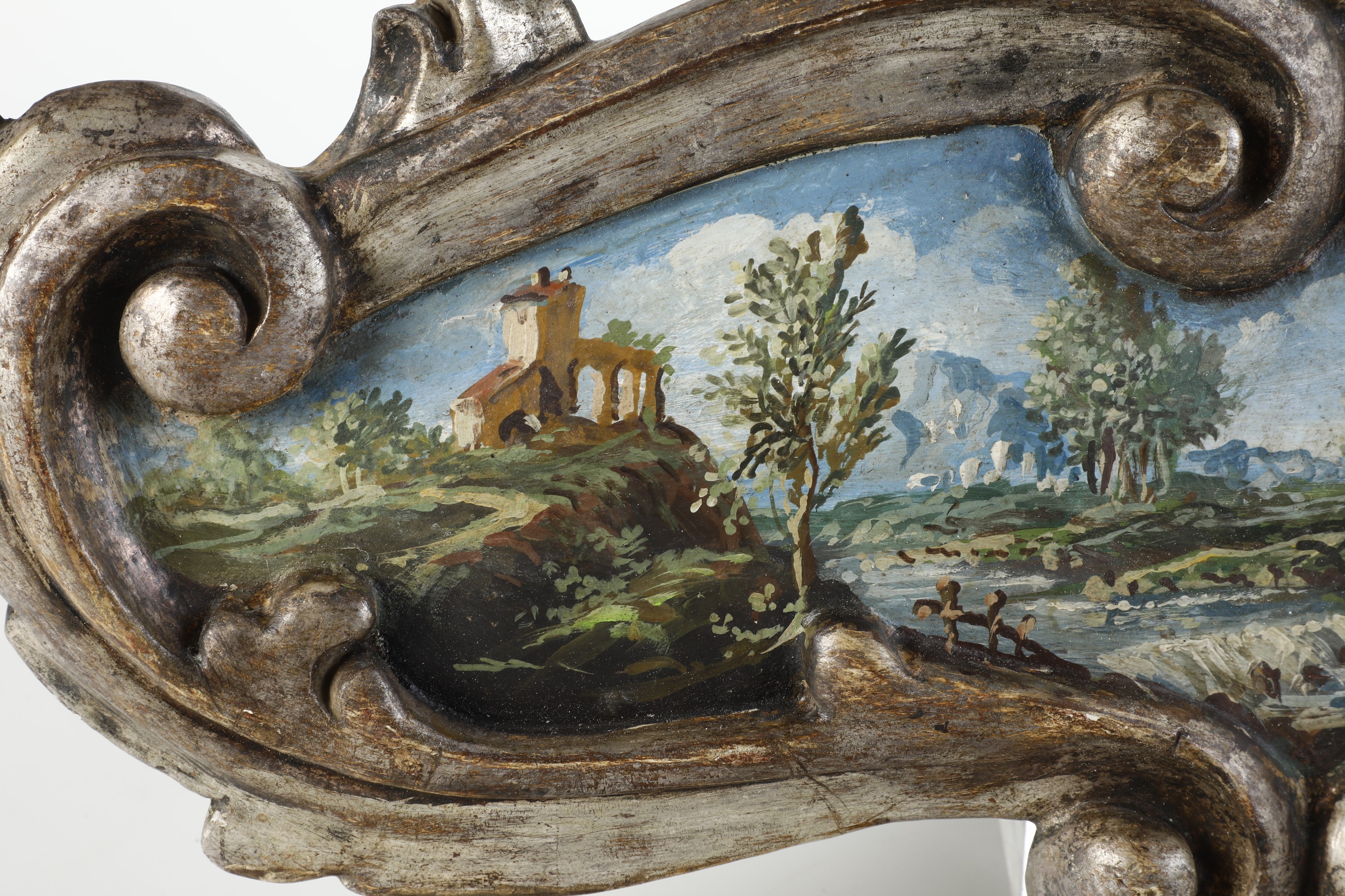 Scuola del XVIII Secolo Paesaggi Fluviali con Figure di Contadini