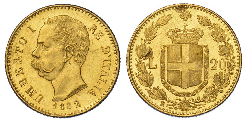 REGNO D'ITALIA. UMBERTO I DI SAVOIA, 1878-1900. 20 Lire 1882.  - Auction Numismatics - Cambi Casa d'Aste