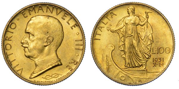 REGNO D’ITALIA. VITTORIO EMANUELE III DI SAVOIA, 1900-1946. 100 Lire 1931/A. X. Italia su prora.