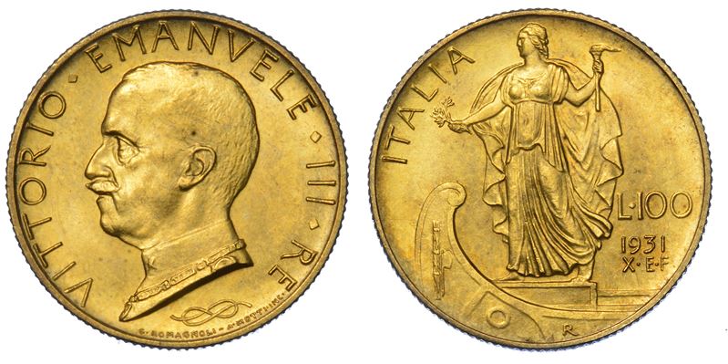 REGNO D’ITALIA. VITTORIO EMANUELE III DI SAVOIA, 1900-1946. 100 Lire 1931/A. X. Italia su prora.  - Auction Numismatics - Cambi Casa d'Aste
