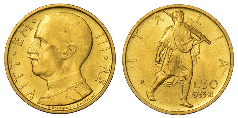 REGNO D’ITALIA. VITTORIO EMANUELE III DI SAVOIA, 1900-1946. 50 Lire 1933/A. XI. Littore.  - Auction Numismatics - Cambi Casa d'Aste