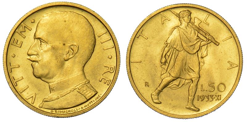 REGNO D’ITALIA. VITTORIO EMANUELE III DI SAVOIA, 1900-1946. 50 Lire 1933/A. XI. Littore.  - Auction Numismatics - Cambi Casa d'Aste