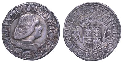 Milano. Ludovico Maria Sforza (detto il Moro), 1494-1500. Testone (o Grosso da 20 Soldi).