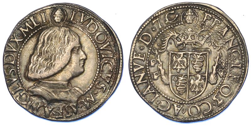 MILANO. LUDOVICO MARIA SFORZA (DETTO IL MORO), 1494-1499. Testone (o Grosso da 20 Soldi).  - Auction Numismatics - Cambi Casa d'Aste