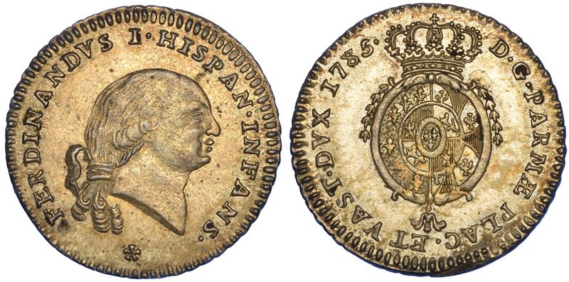 PARMA. FERDINANDO I DI BORBONE, 1765-1802. Settimo di Ducato 1785.  - Auction Numismatics - Cambi Casa d'Aste