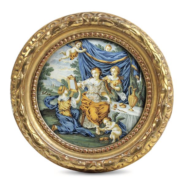 Targa circolare  Castelli, Carmine Gentili (bottega), metà del XVIII secolo