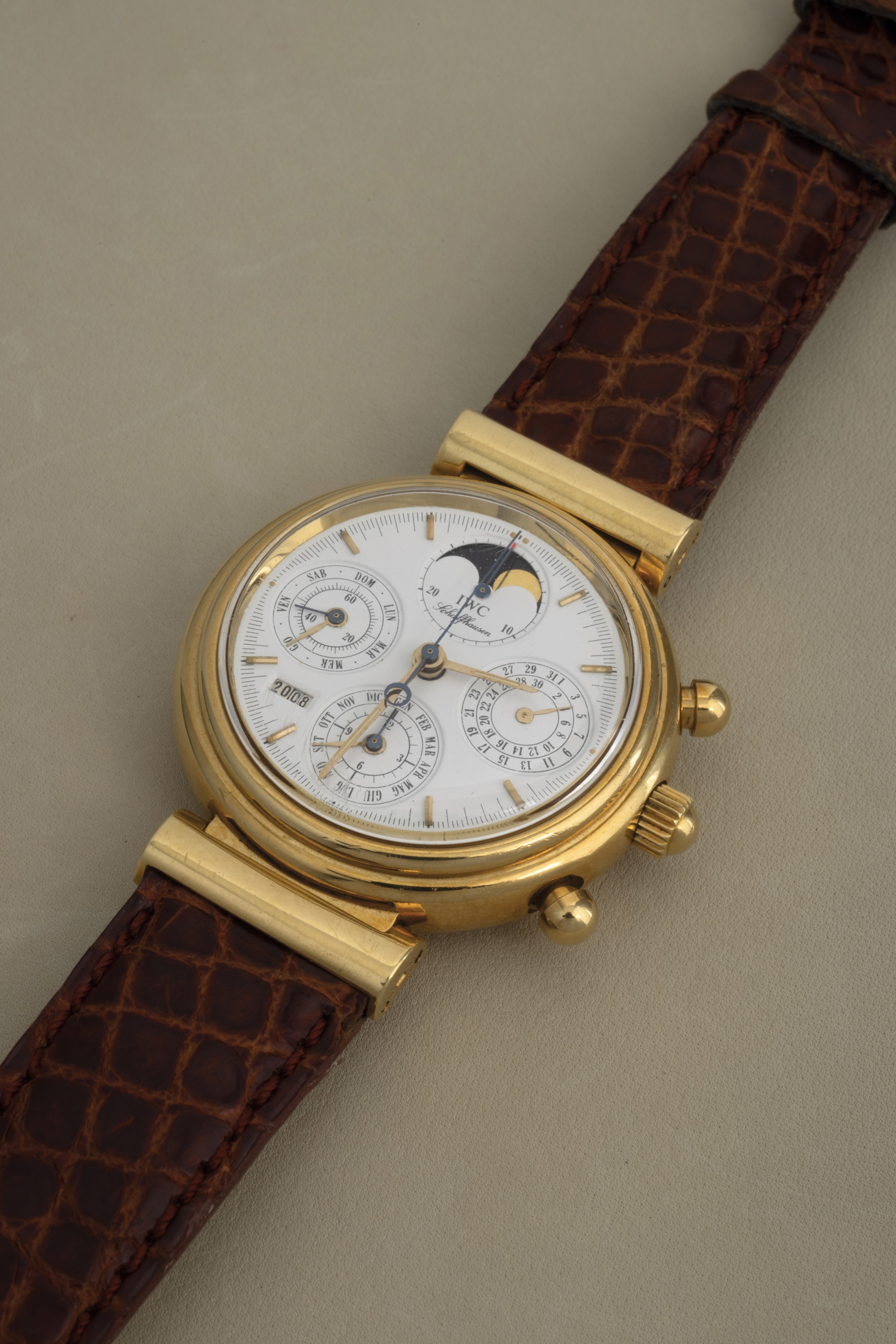 Iwc - Elegante da Vinci Cronografo Calendario Perpetuo con Fasi Lunari in Oro Giallo 18k, Carica ...