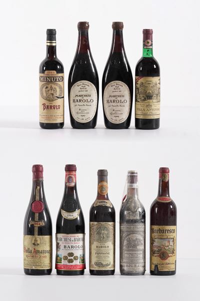Nove Bottiglie di Vino tra Cui Alcune di Barolo