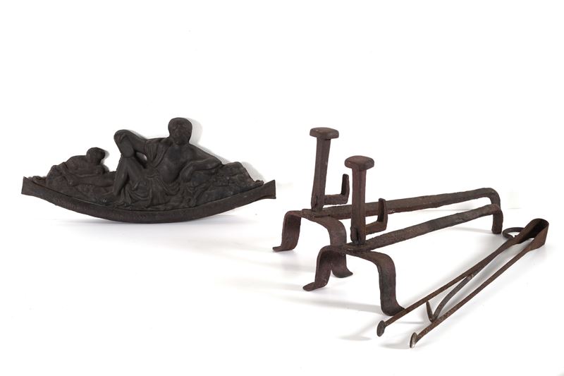 Set da camino in ferro  - Auction Fabio Fazio, furniture and memories of a country house - Cambi Casa d'Aste