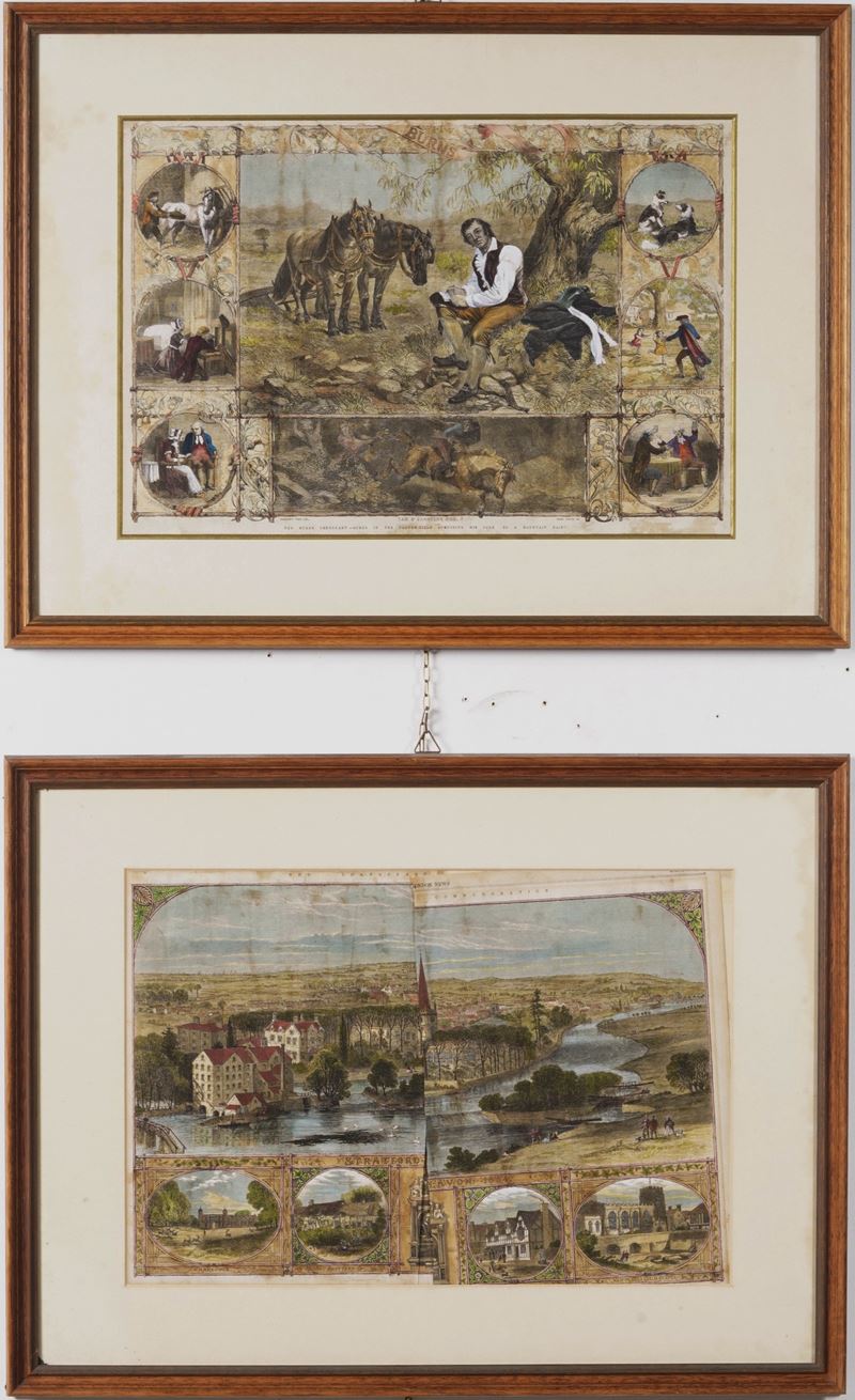 Coppia di stampe. Inghilterra XIX secolo  - Auction Fabio Fazio, furniture and memories of a country house - Cambi Casa d'Aste