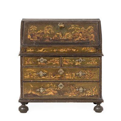 Ribalta Laccata a Chinoiserie. Probabilmente Inghilterra, Prima Metà XVIII Secolo