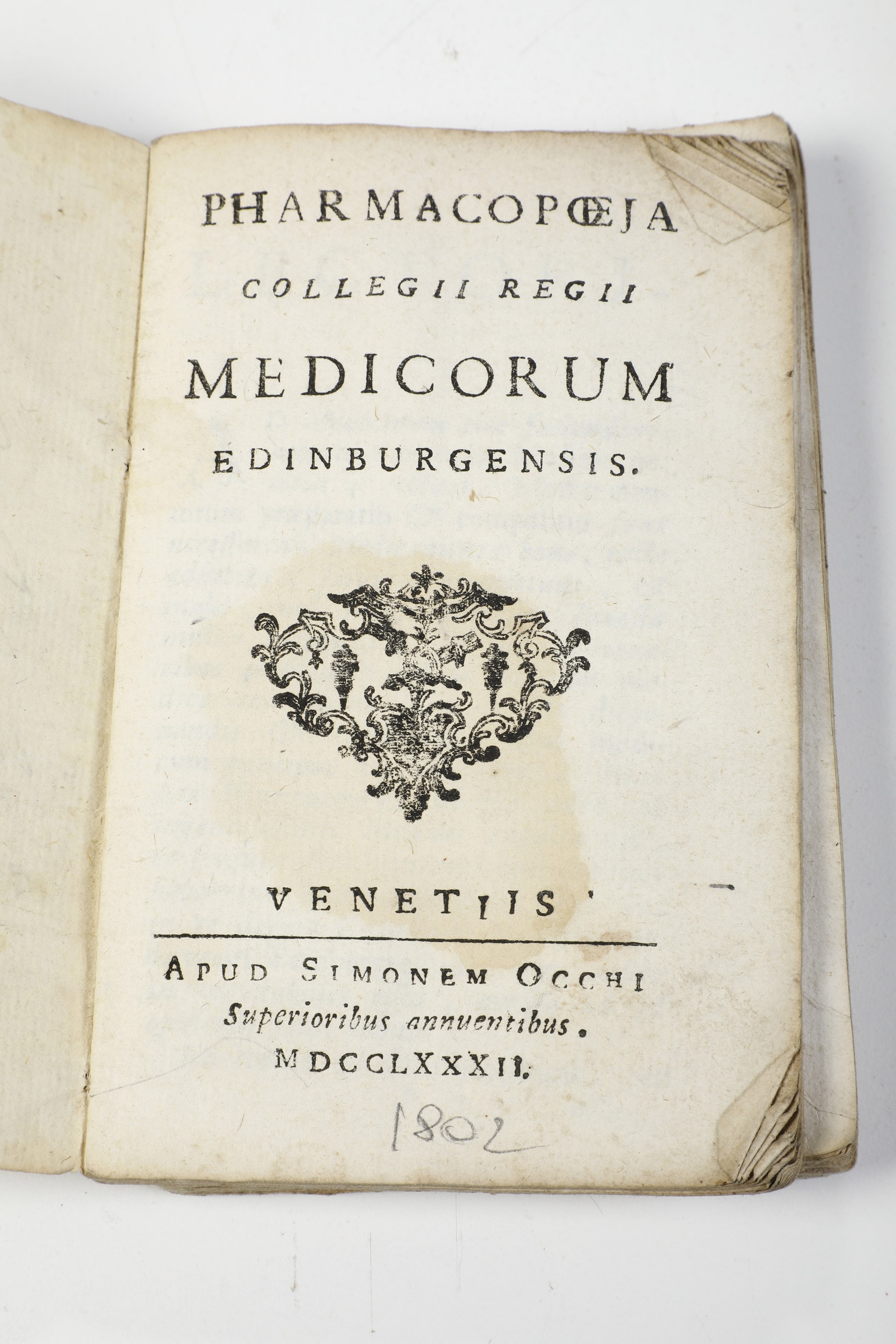 Pharmacopee (tre nel Lotto) Pharmacopea Taurinensis Jussu Augustissimi Regis, Augustae Taurinoriu...