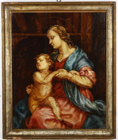 Pittore del XIX Secolo Madonna con Bambino
