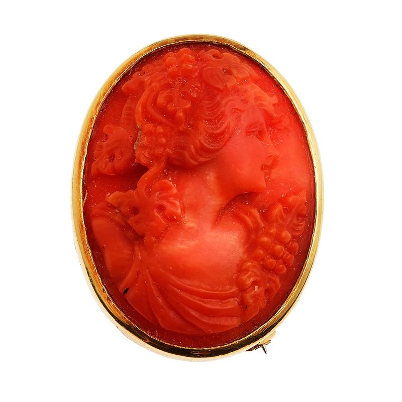 Coral cameo brooch  - Auction Jewels - Cambi Casa d'Aste