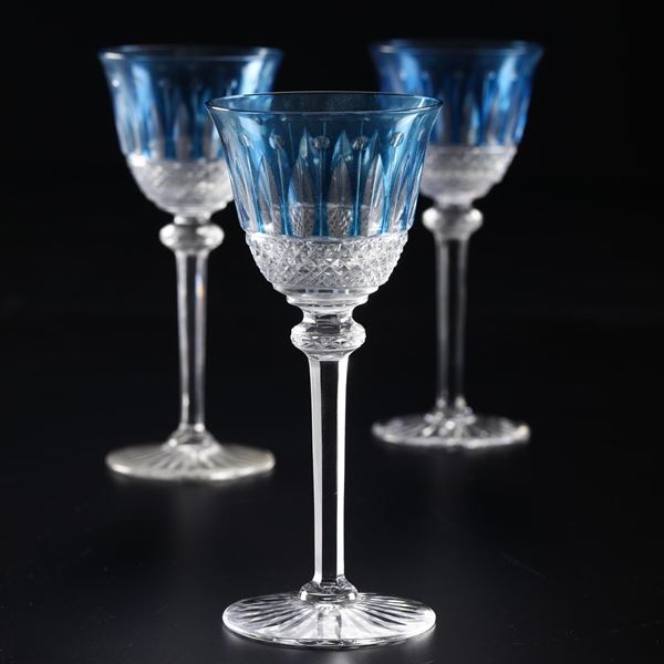 Dodici calici “Tommy Blue” Francia, Manifattura Saint Louis, seconda metà del XX secolo 