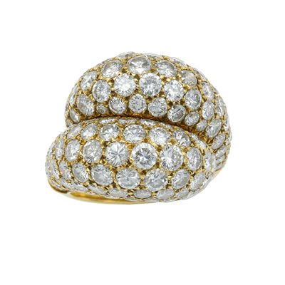 Van Cleef & Arpels, Anello in oro giallo 750 con diamanti taglio brillante