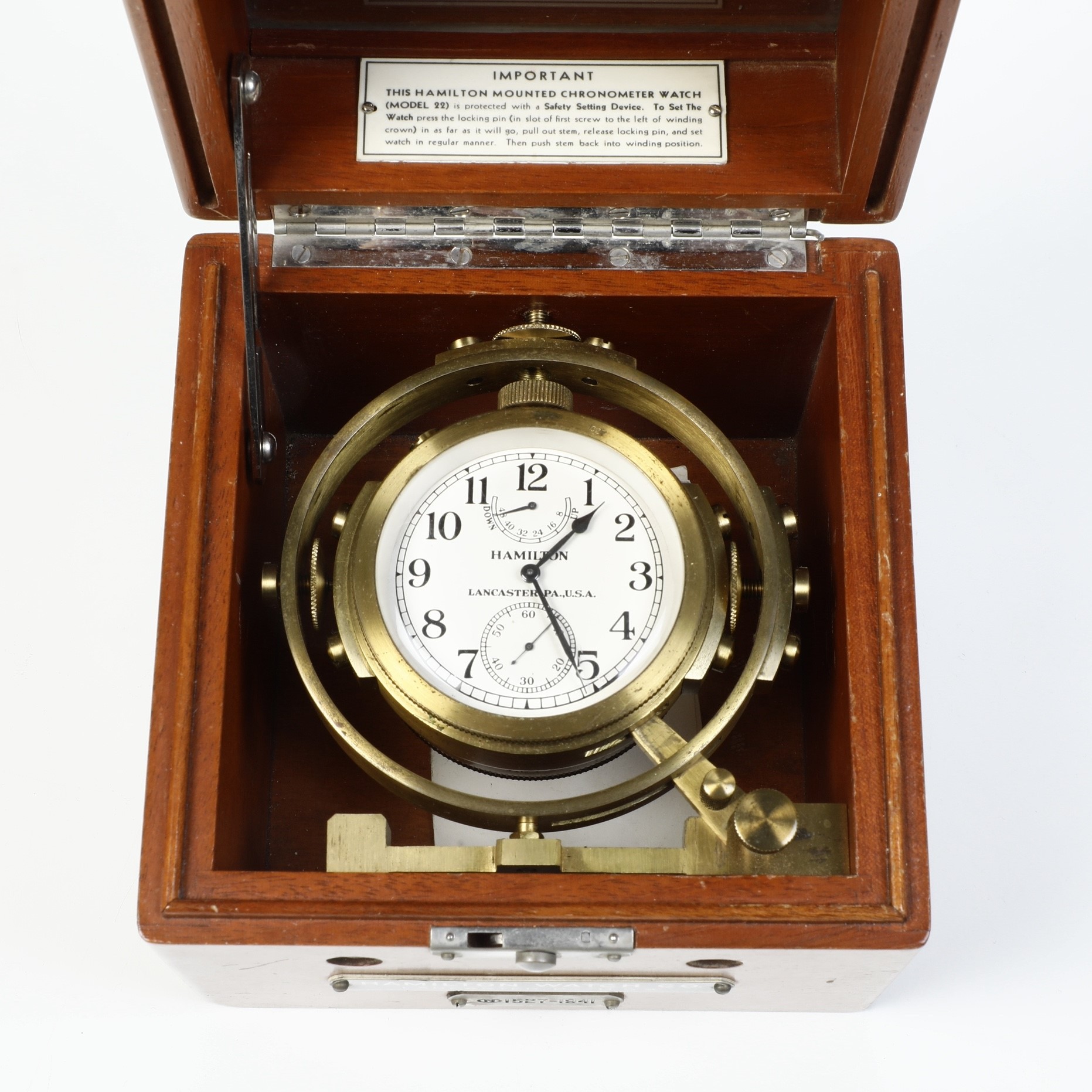 Cronometro da Marina. Hemilton Watch Co., Lancaster Usa XX Secolo