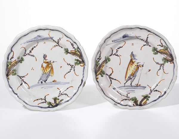 Coppia di piatti. Liguria, Savona o Albisola, seconda metà del XVIII secolo.