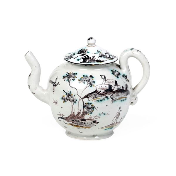 Teiera con coperchio Liguria, probabilmente Albisola, verso la metà del XVIII secolo 